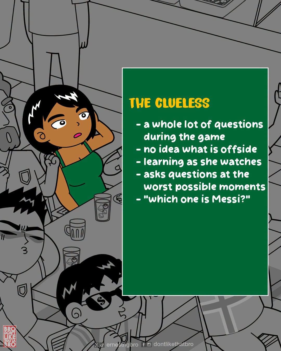 Image from: After some feedback, here are 8 MORE TYPES of World Cup fans!