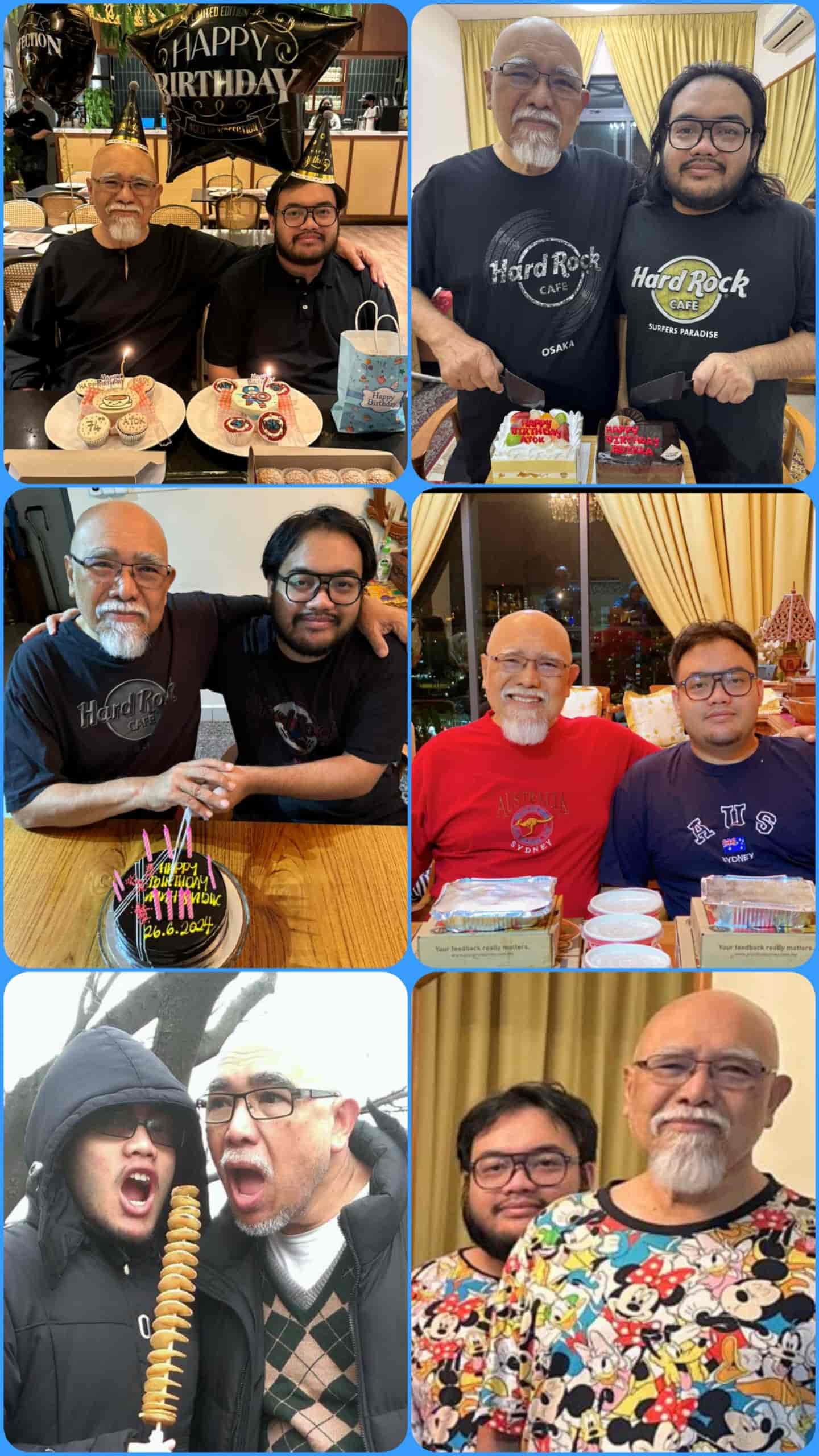 Image from: #KasihAyah | Son-Dad sharing same birthday date of 45 year age gap, enjoy travelling, thinking & innovative interests