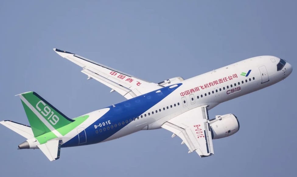 Image from: Air China's home-built Chinese-manufactured COMAC C919 aircraft, has become a pillar of China regional aviation market