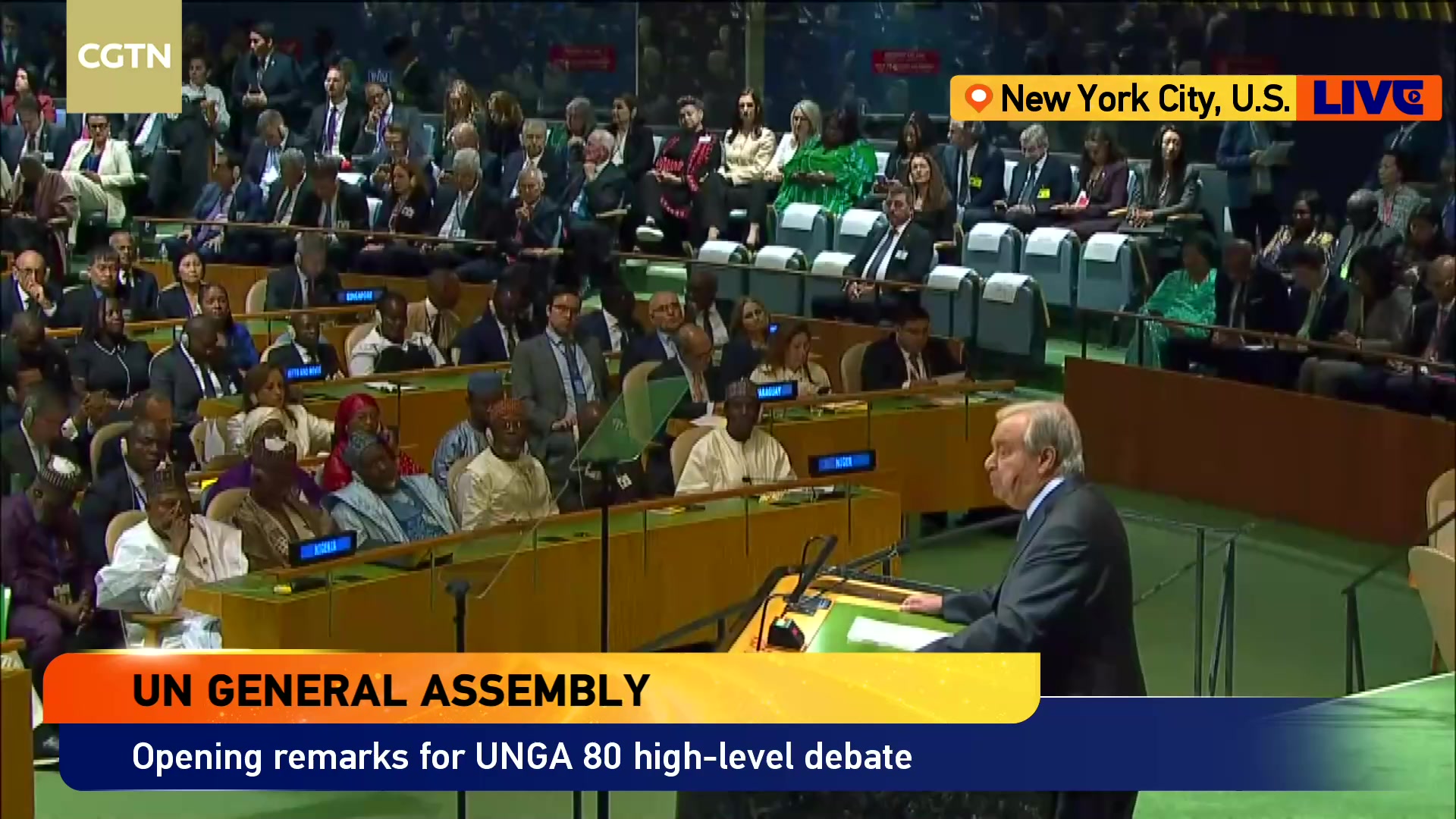 Live: Opening remarks for UNGA 80 high-level debate