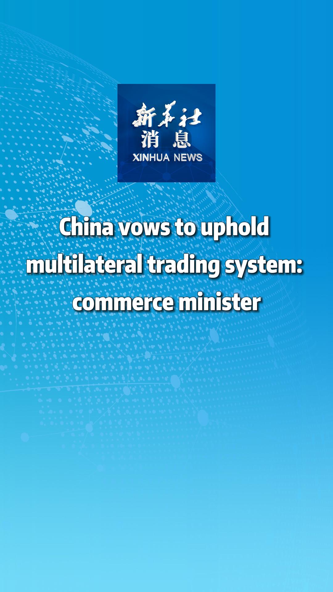 Xinhua News | China vows to uphold multilateral trading system ...